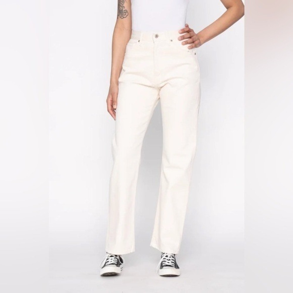 Naked & Famous Classic‎ Natural Seed Denim Jeans Women 6 Off White Japan Fabric